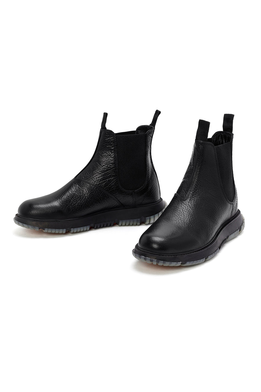 Men's Black Leather Casual Chelsea Boots