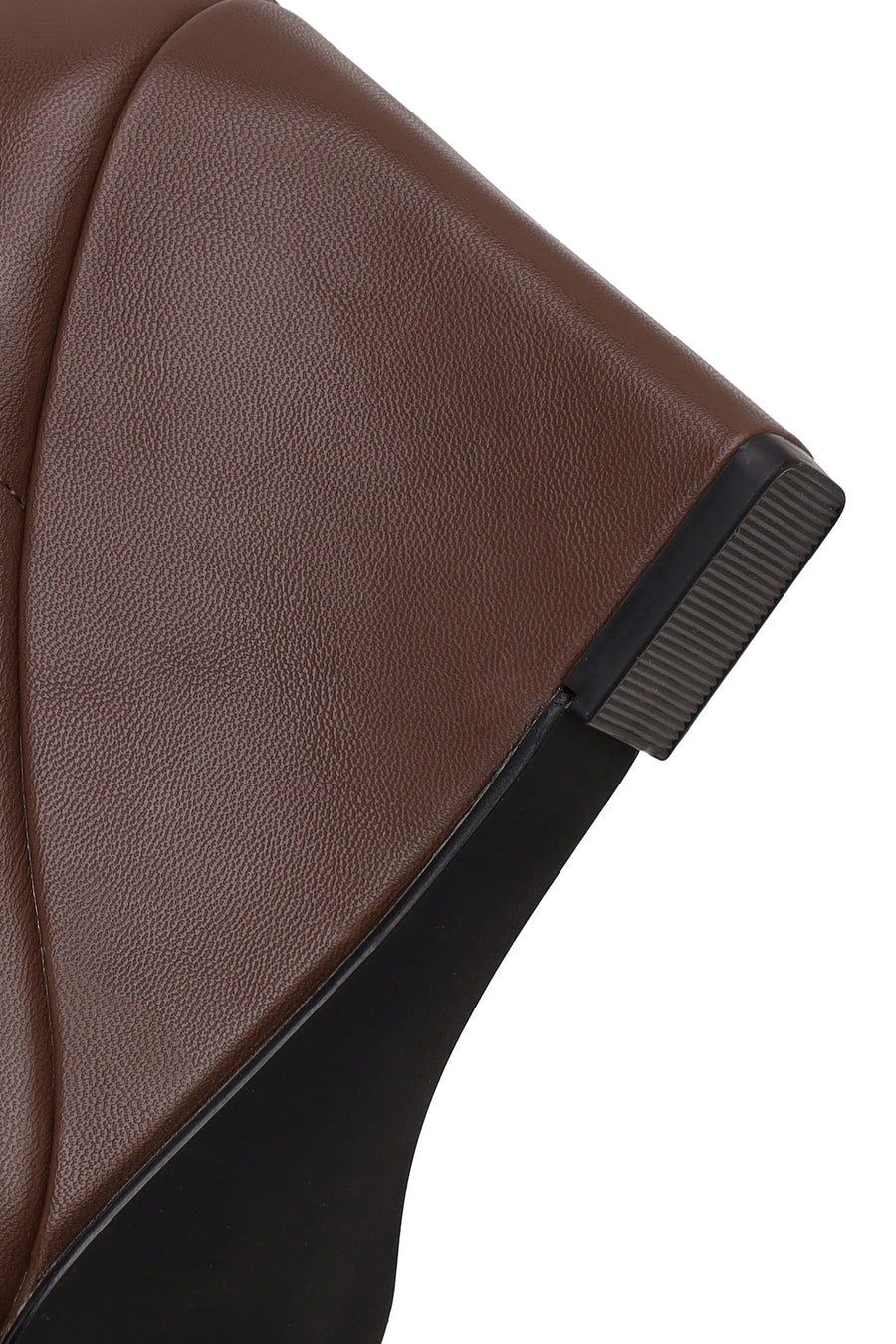 Woman Brown Zip Closure Wedge-Heel Boots