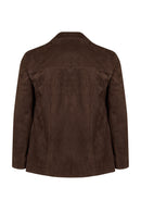 Gloria Woman Brown Oversize Suede Leather Jacket | Derimod
