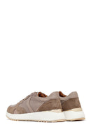 Woman Mink Laced Thick Sole Leather Sneakers | Derimod