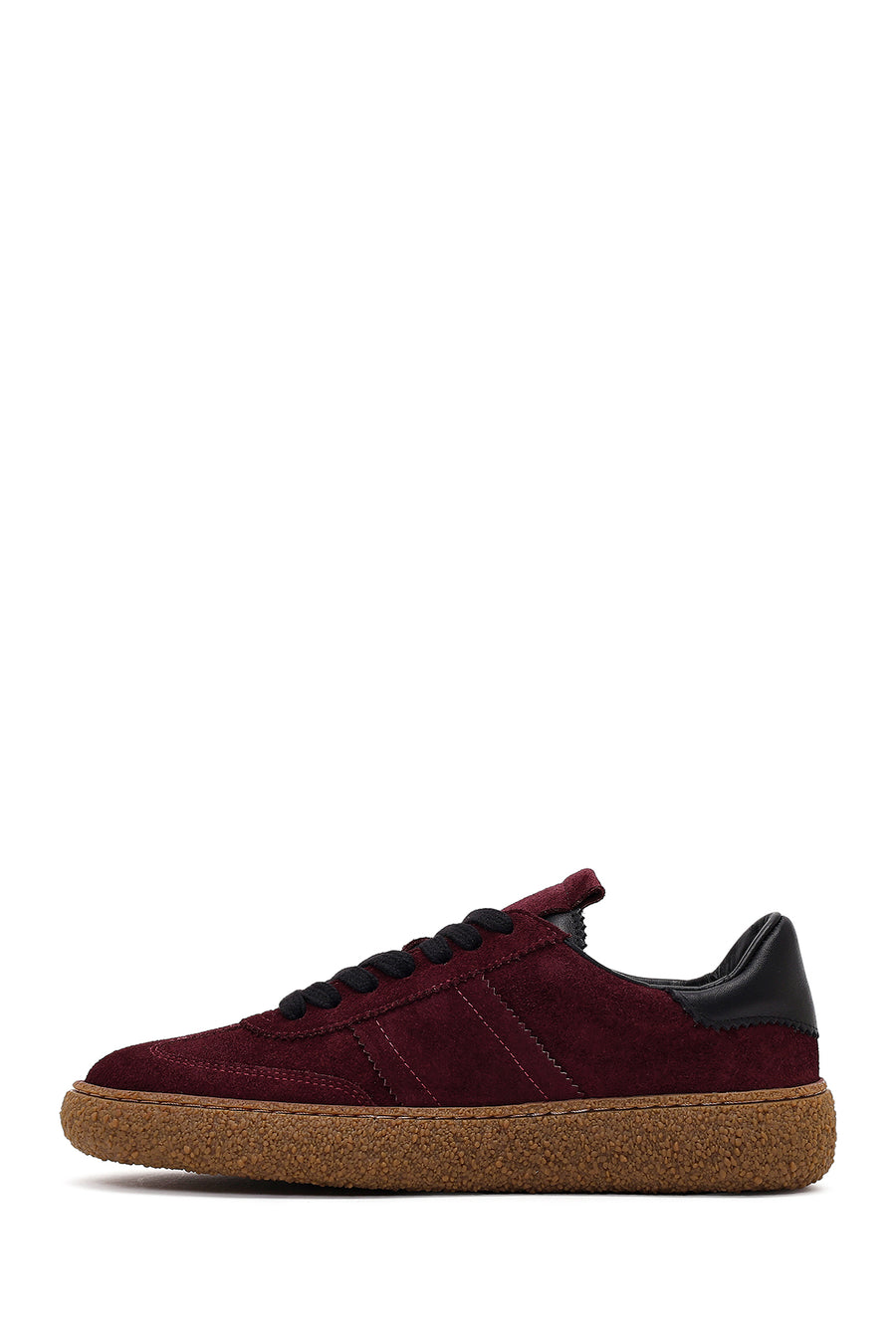 Women's Burgundy Suede Leather Sneaker