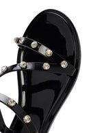 Women's Black Jelly Stone-Embellished Slippers | Derimod