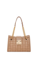 Women's Brown Long Strap Printed Shoulder Bag | Derimod