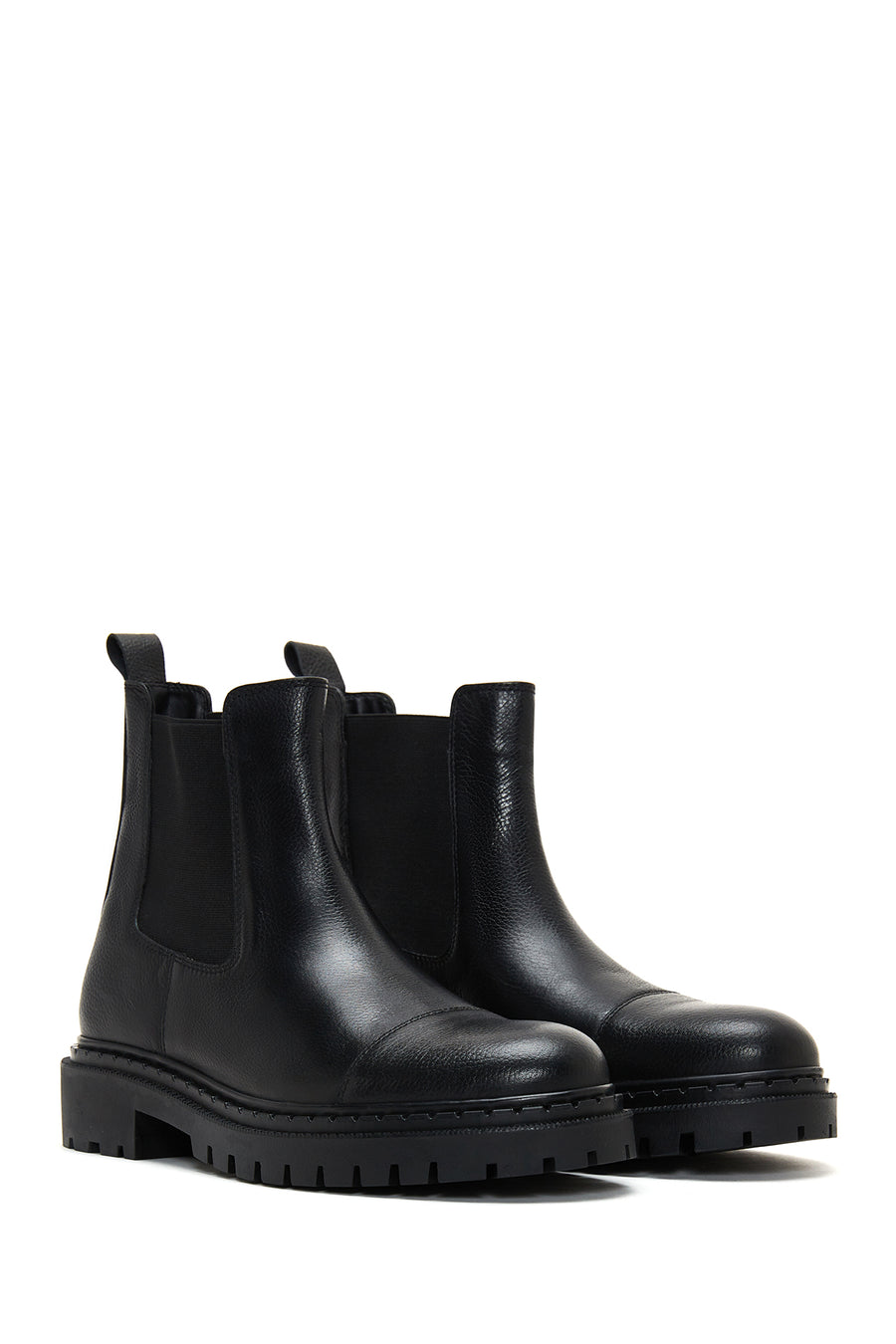 Men's Black Leather Casual Chelsea Boots