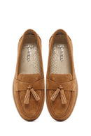 Women's Tan Suede Leather Comfort Loafer | Derimod