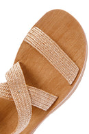 Kadın Bej Hasır Comfort Sandalet | Derimod
