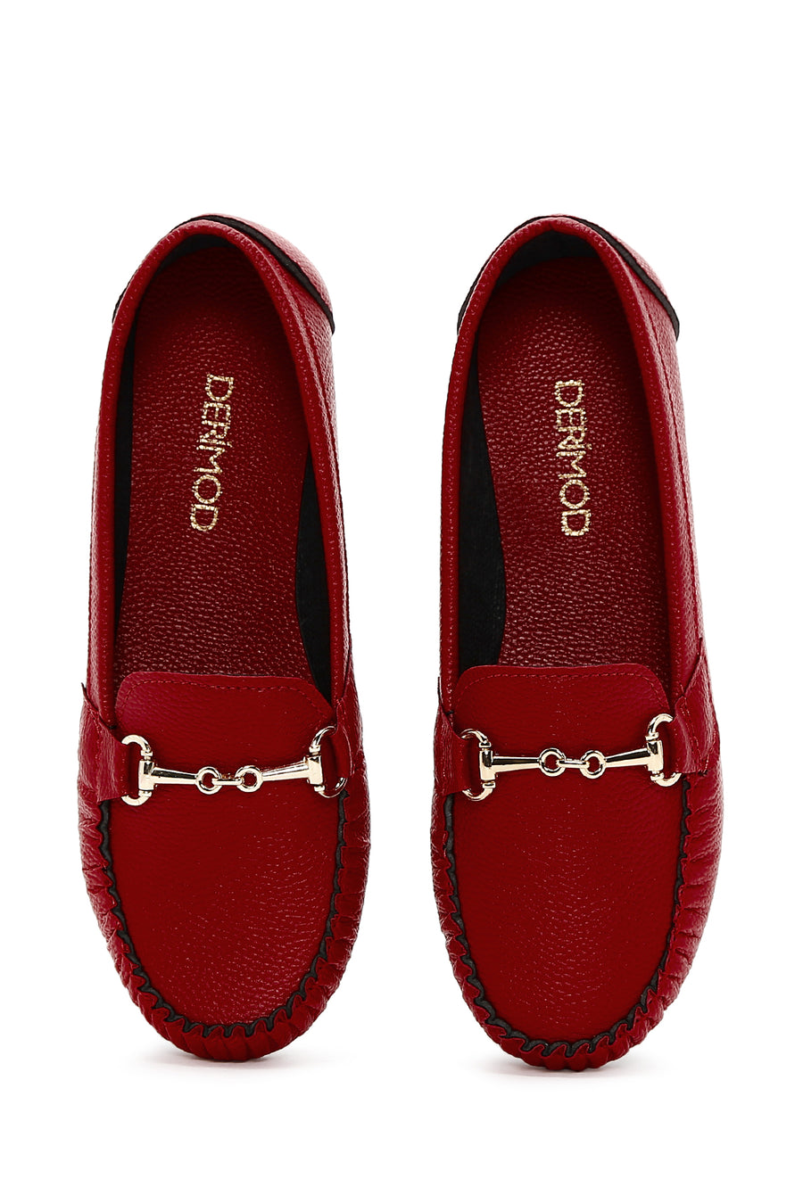Women's Red Buckle Detailed Loafer