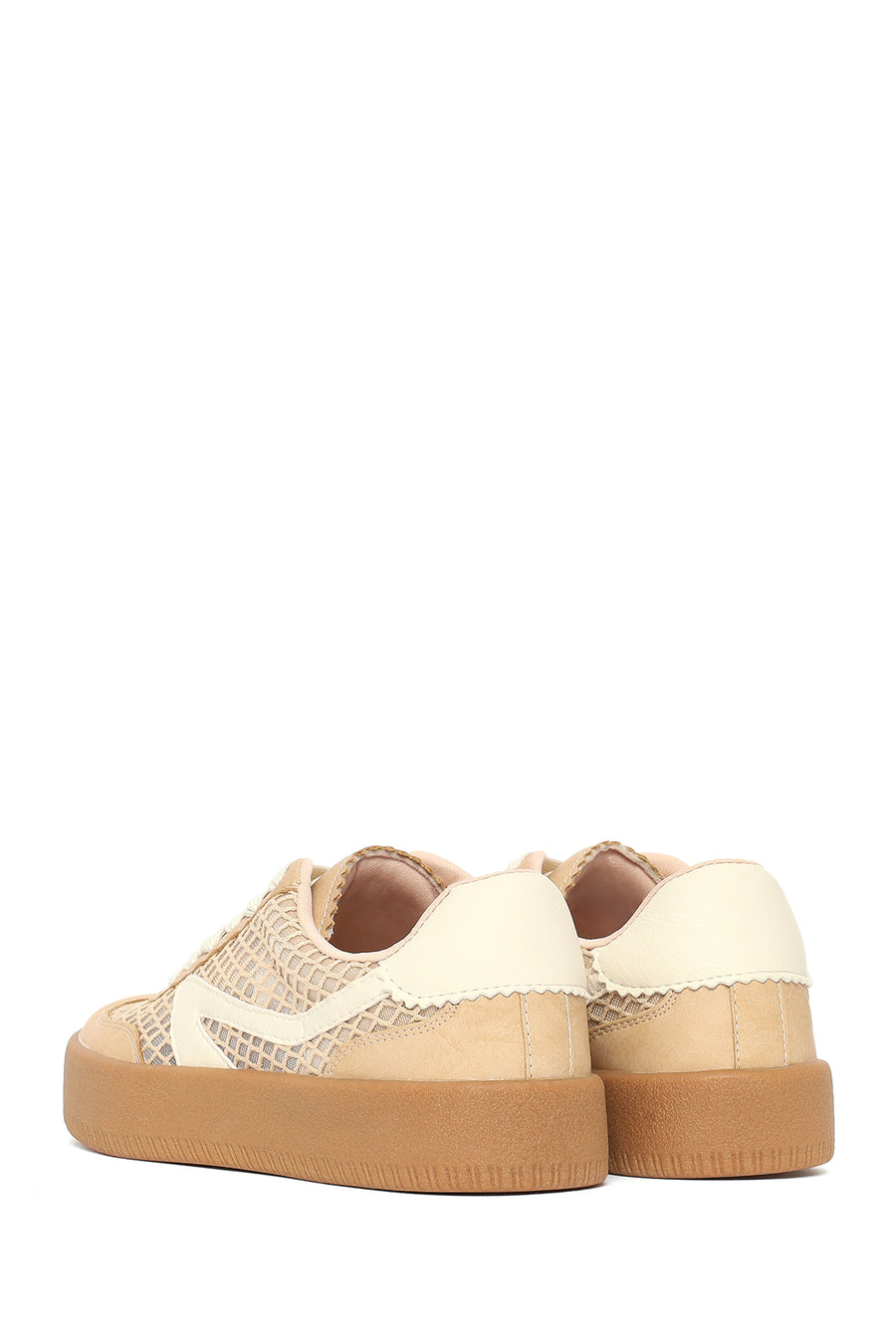 Women's Mink Lace-Up Fabric Sneaker