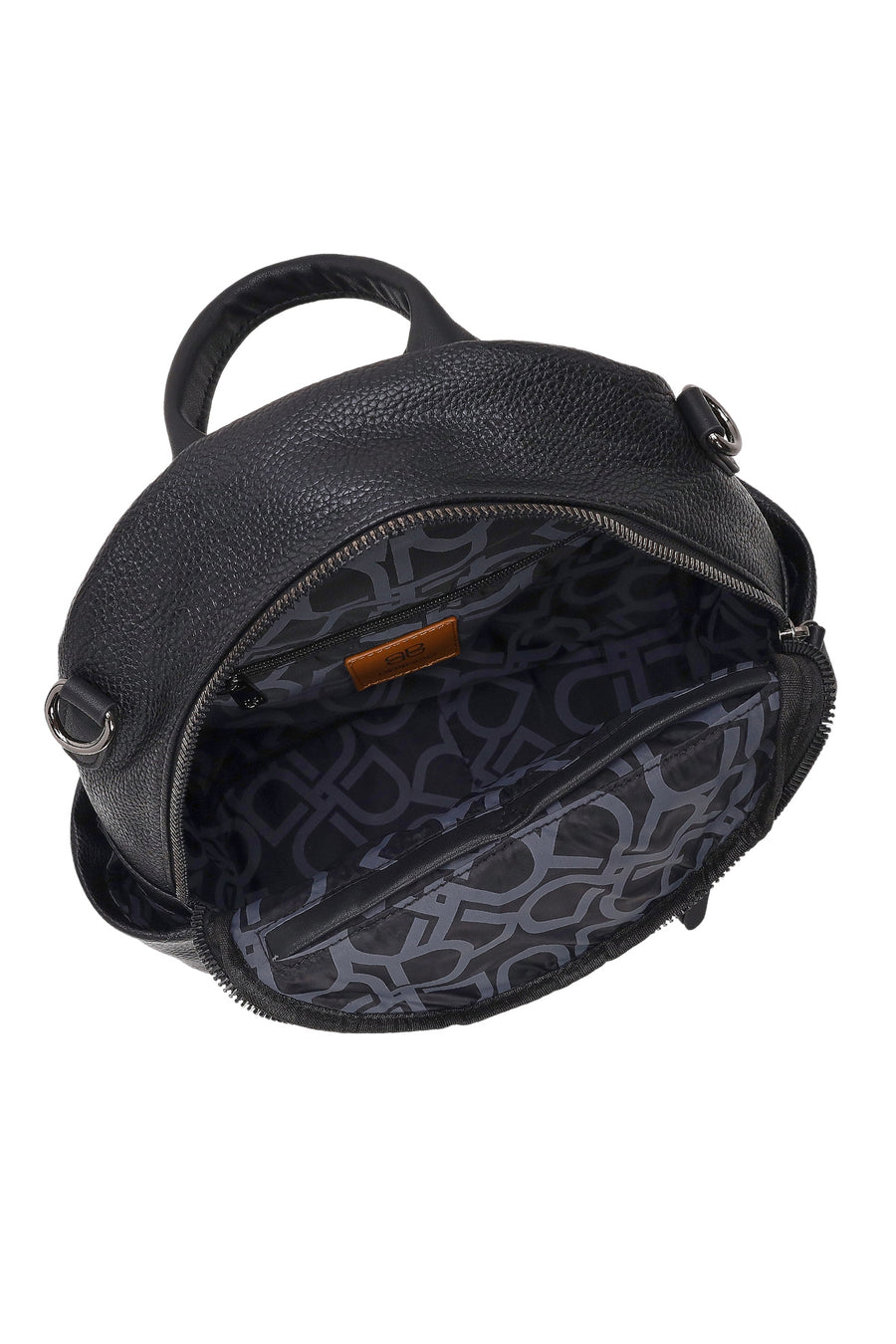 Woman Black Long-Strap Backpack
