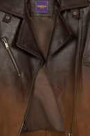 Soho Woman Brown Short Oversize Biker Suede Jacket | Derimod