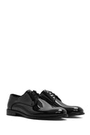 Men's Black Laced Patent Leather Classic Shoes | Derimod