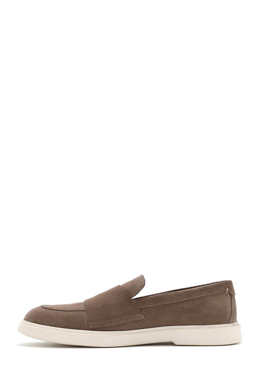 Erkek Bej Çift Tokalı Süet Deri Casual Loafer