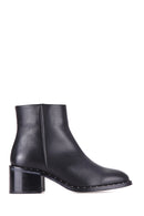 Women's Leather Boots with Stud Detail | Derimod