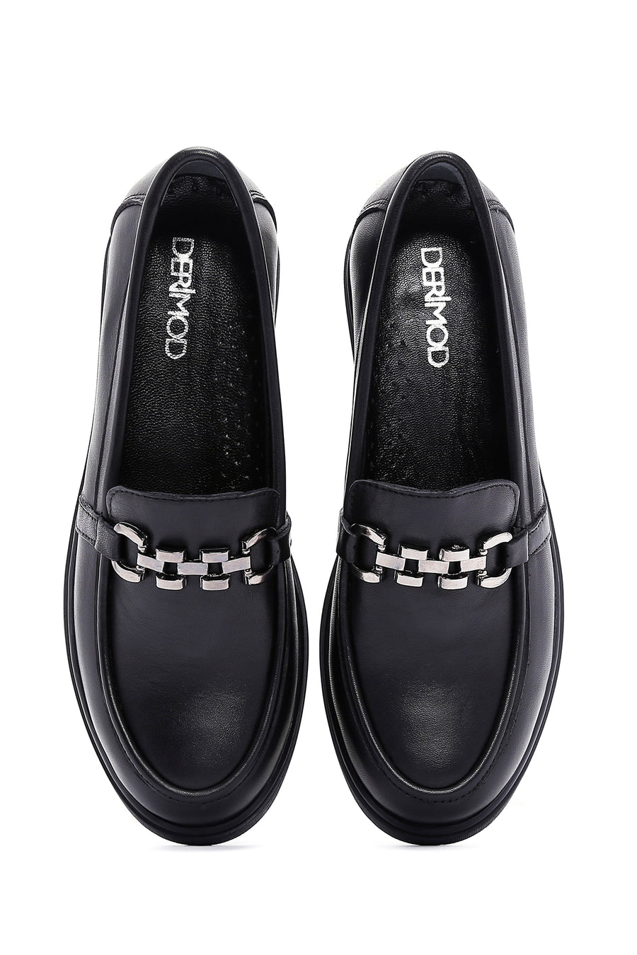 Kadın Siyah Deri Comfort Loafer