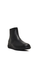 Woman Black Zip Closure Leather Comfort Boots | Derimod
