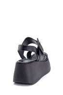 Women's High-Sole Leather Sandals | Derimod