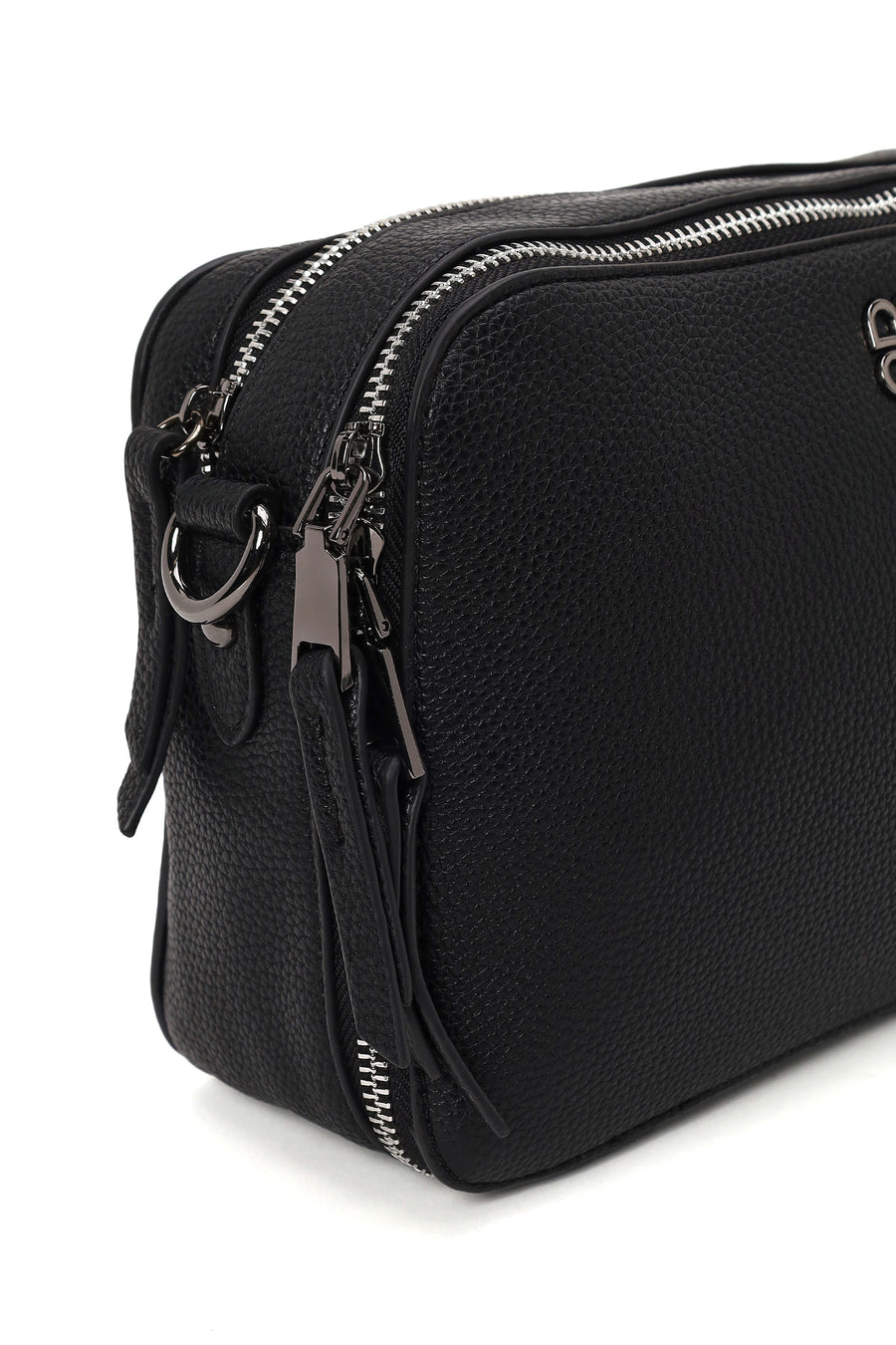 Woman Black Long-Strap Crossbody Bag
