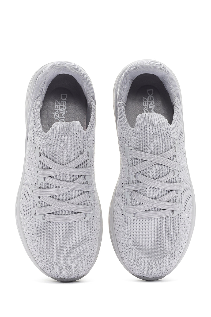 Derimod Zero Women's Gray Lace-Up Thick Soled Fabric Sneaker