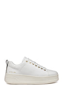 Geox Women's White Spherica Ecub-2 Lace-Up Leather Sneaker | Derimod