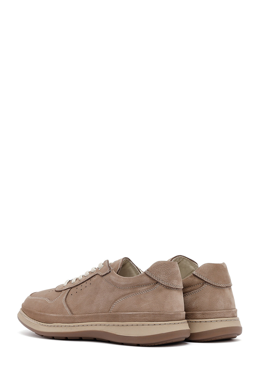 Men's Mink Lace-Up Nubuck Leather Sneaker