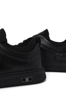 Erkek Siyah Bağcıklı Deri Sneaker | Derimod