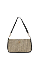 Women's Black Long Strap Straw Shoulder Bag | Derimod