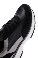 Women's Black Lace-Up Leather Sneaker | Derimod