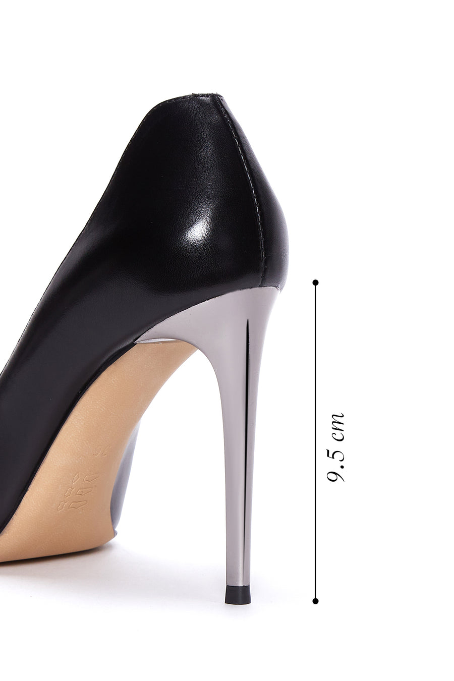 Women's Black Leather Stiletto