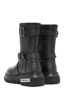 Harley Davidson Women's Black Sahara Zipper Leather Boots | Derimod
