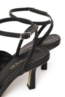 Women's Black Ankle Buckle Thin Heel Sandals | Derimod