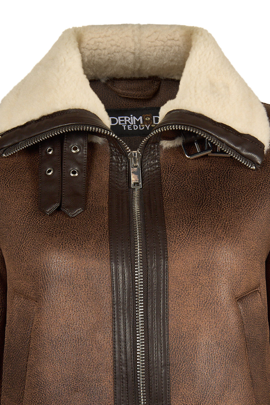 Iceland Woman Brown Fur Collar Teddy Coats