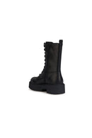 Geox Women's Black Spherica Zippered Leather Boots | Derimod