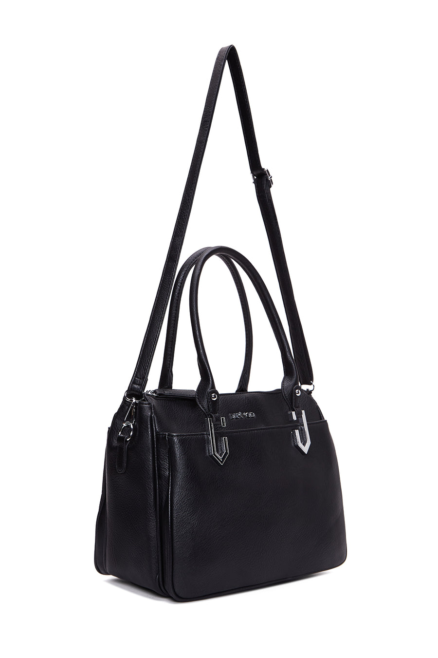 Women's Black Long Strap Classic Handbag