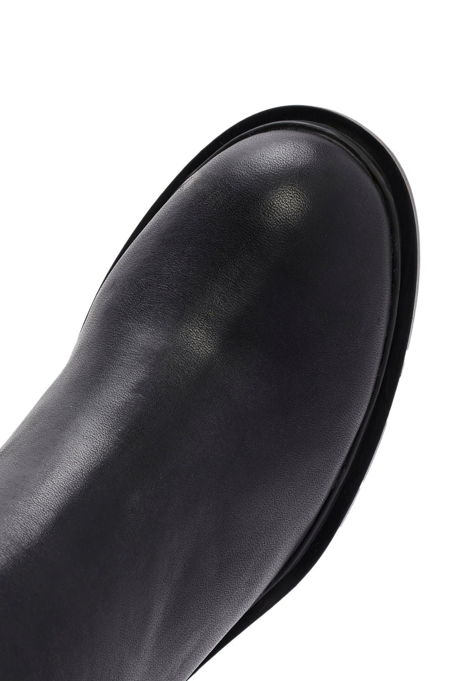 Women's Black Buckle Detailed Zippered Thick Heeled Leather Boots