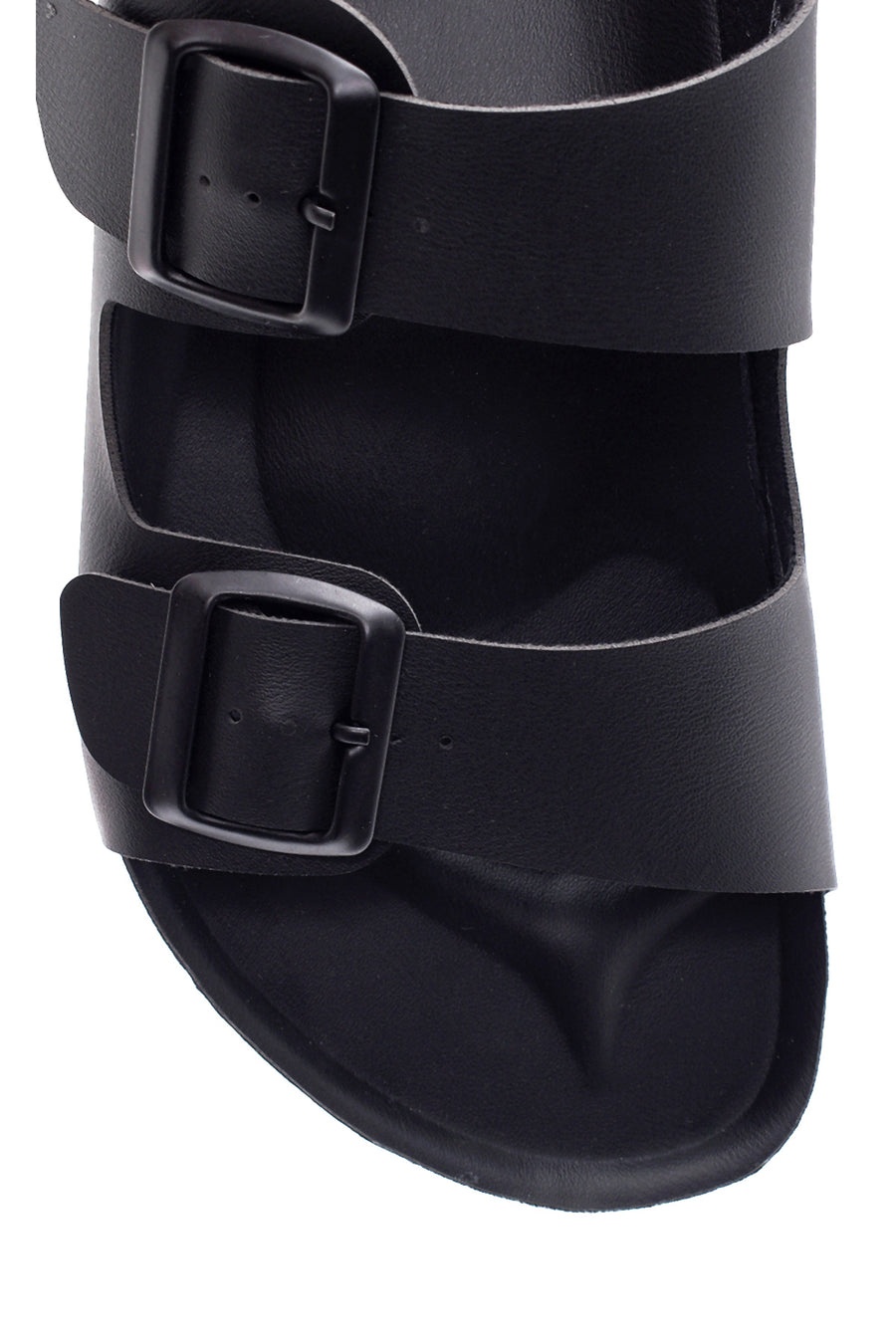 Men's Leather Double Buckle Slippers