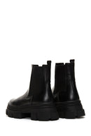 Women's Black Chunky Leather Chelsea Boots | Derimod