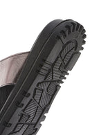 
Women's Anthracite Thick Sole Metallic Leather Slippers
 | Derimod