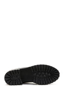 Woman Black Zippered Leather Casual Boots | Derimod