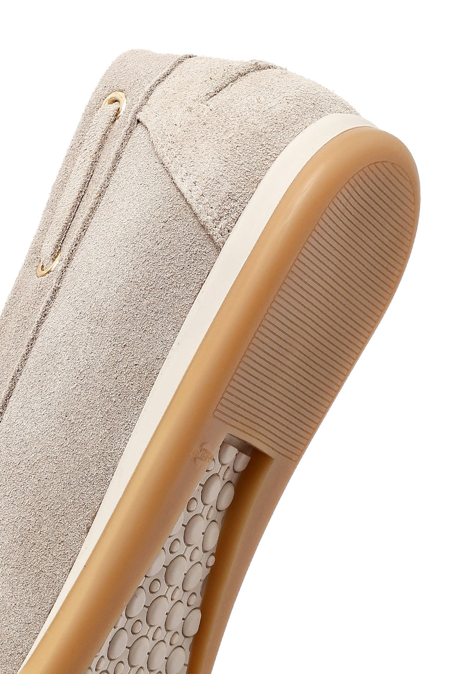 Women's Beige Lace-up Suede Leather Shoes