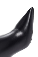 Women's Black Thin Heeled Leather Boots | Derimod