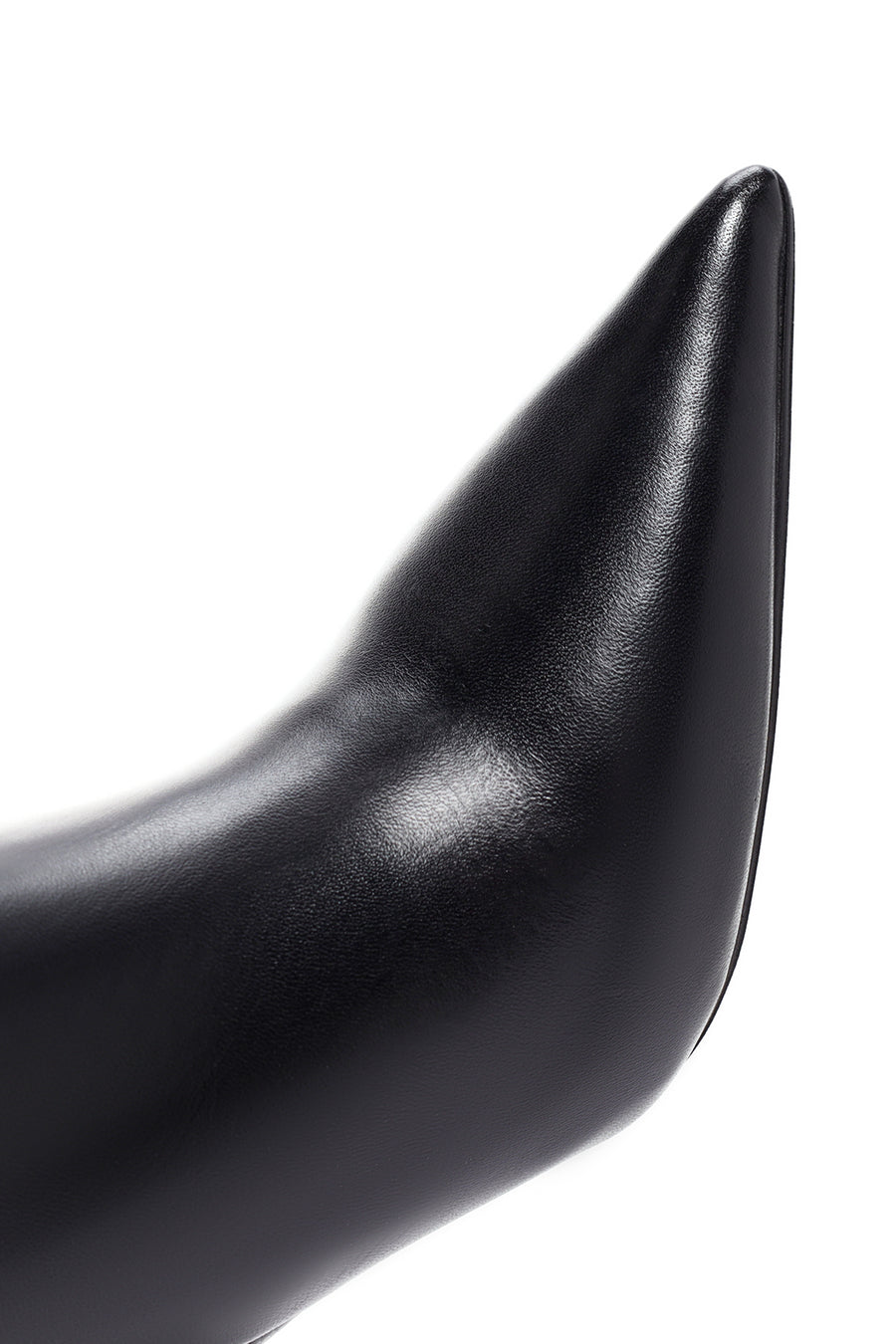 Women's Black Thin Heeled Leather Boots