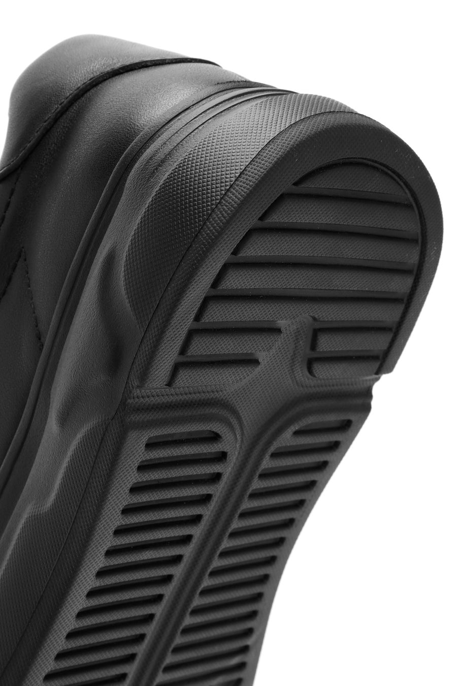 Erkek Siyah Bağcıklı Deri Sneaker