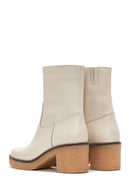 Women's Leather Zippered Heeled Boots | Derimod