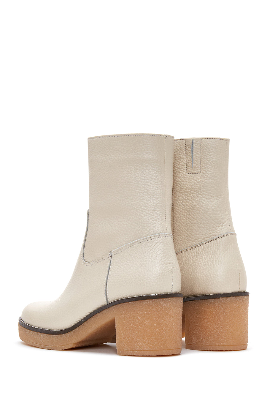 Women's Leather Zippered Heeled Boots