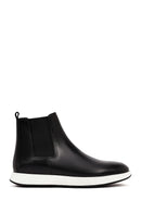 Men's Black Leather Chelsea Sport Boot | Derimod