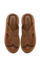 
Women's Tan Thick-Soled Suede Leather Slippers
 | Derimod
