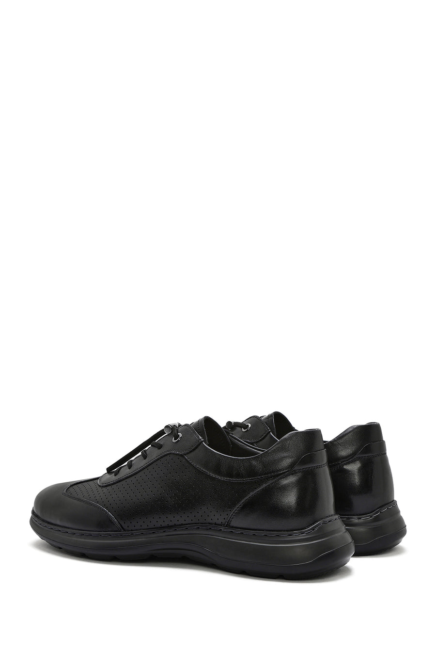 Men's Black Lace-up Leather Casual Shoes