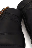 Harley Davidson Woman Black Kitrich Lace-Up Thick-Soled Leather Combat Boots | Derimod