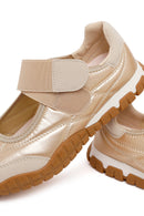 Woman Gold-Banded Sport Ballerine Shoes | Derimod