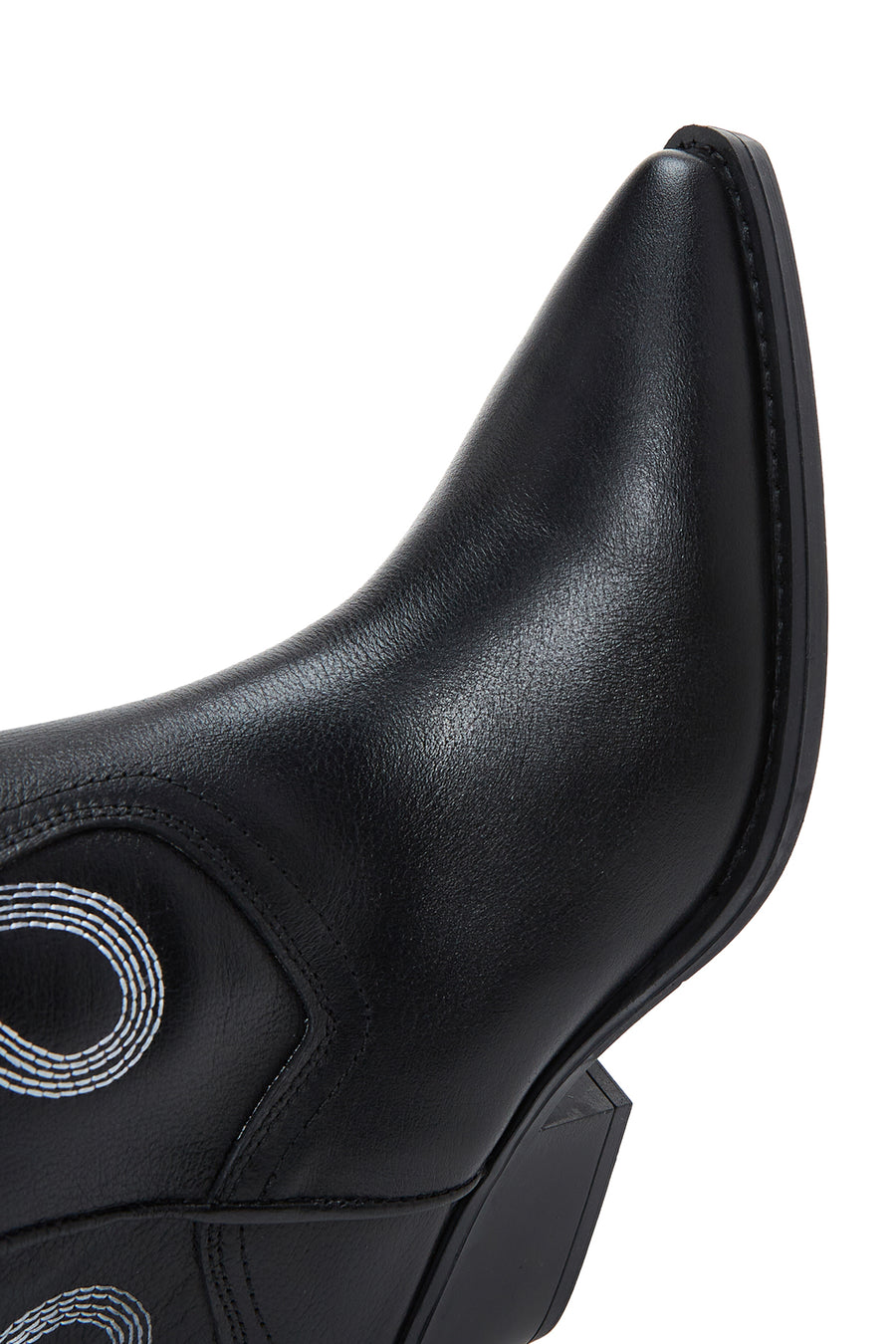 Women's Black Patterned Leather Cowboy Boots